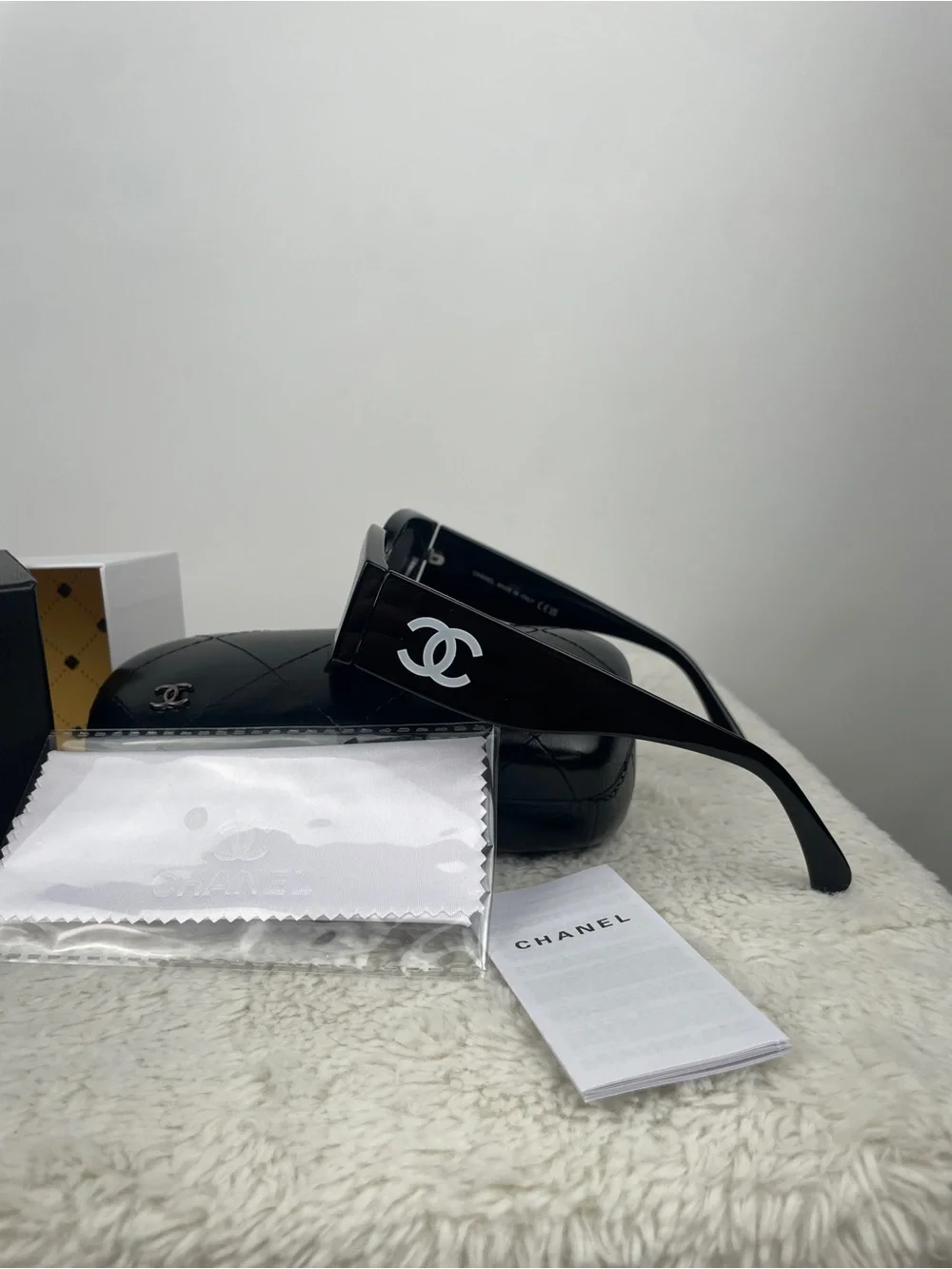 Chanel Cat Eye Sunglasses Women’s Black Frame Grey Lenses Excellent Condition